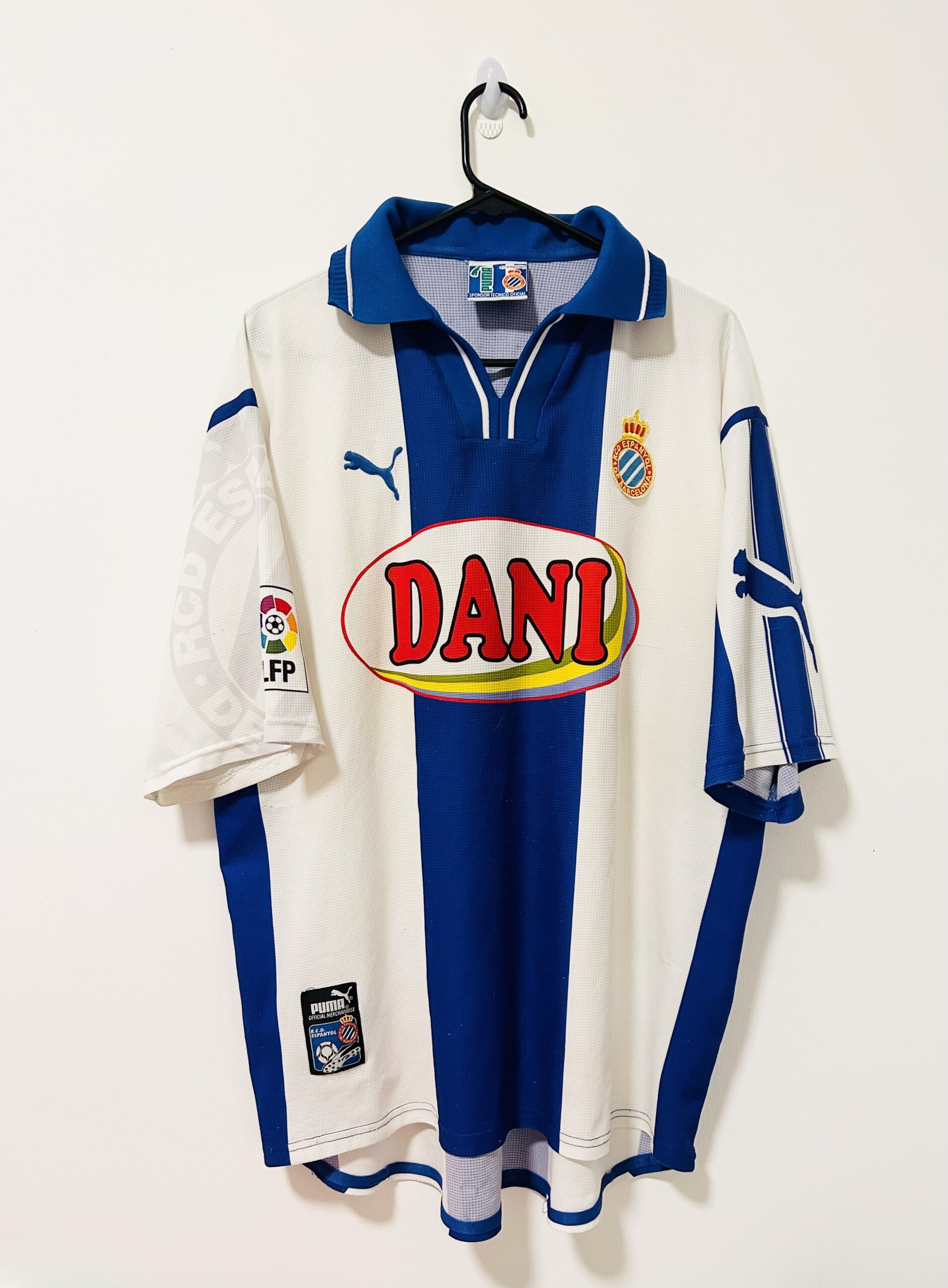 RCD ESPANYOL 1998/99 Home #10 carlos jersey XL