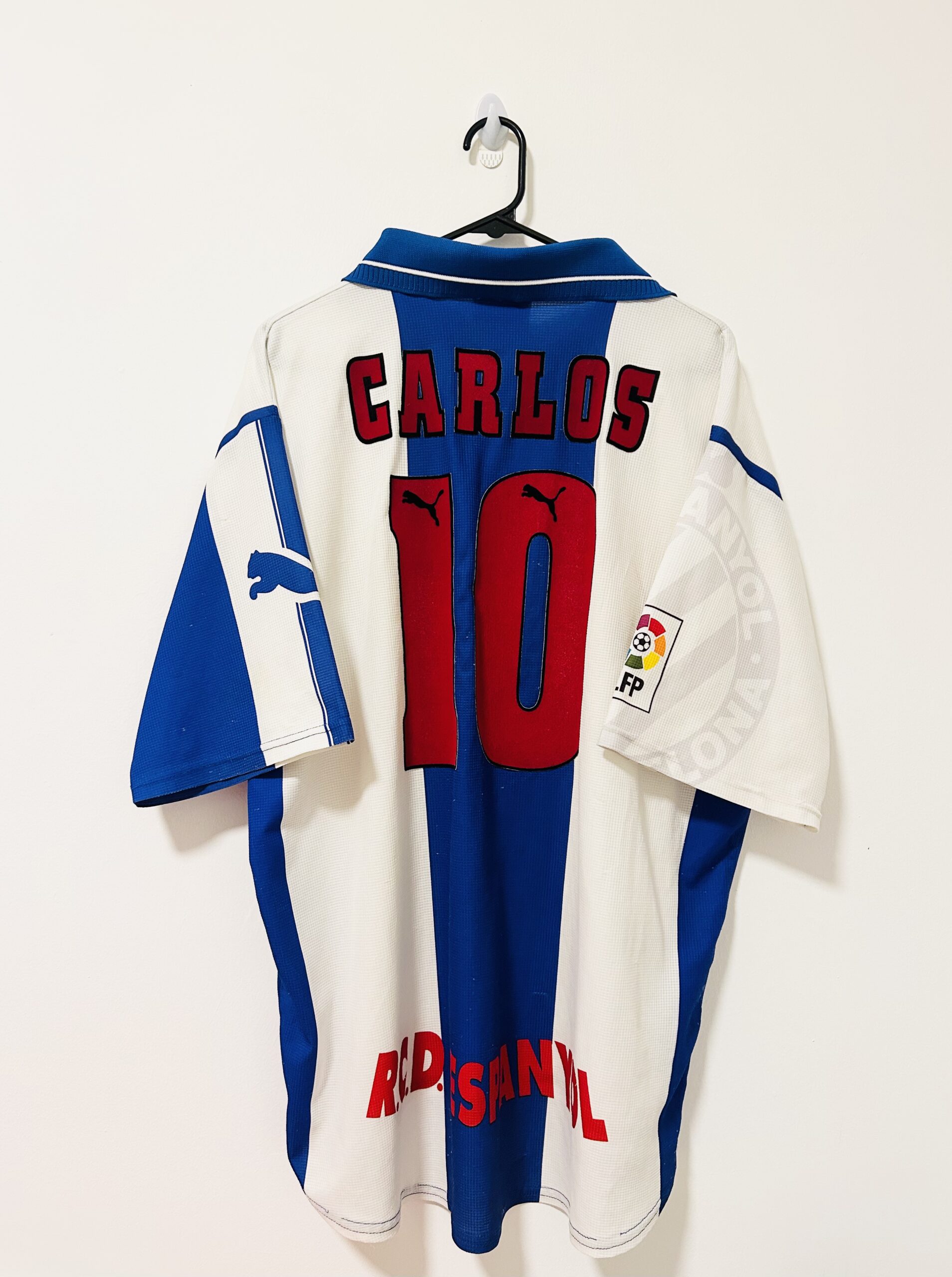 RCD ESPANYOL 1998/99 Home #10 carlos jersey XL - Image 2